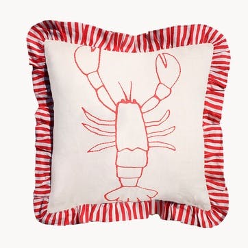 Lobster Cushion Cover, 60 x 60cm, Red