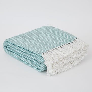 Herringbone Blanket 250cm x 130cm, Teal