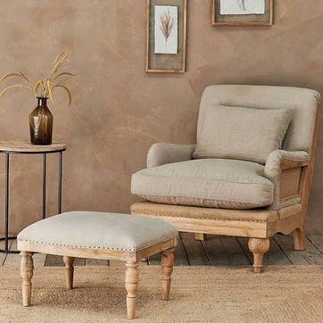 Abe Linen Armchair, Stone