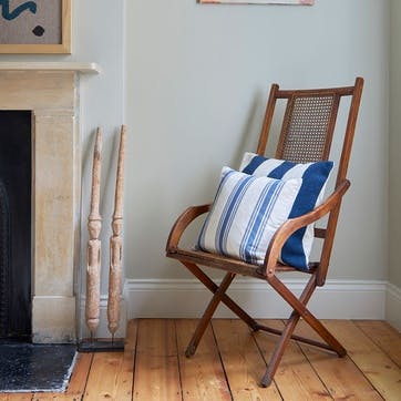 Sea Stripe Hand Made Cushion 40 x 40 cm, Blue / White