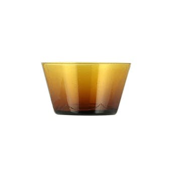 Recycled Set of 4 Glass Bowls D11.5cm, Almond Shell