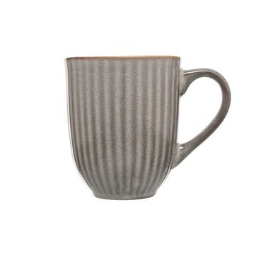 Ribbed Mug , 400ml, Dark Grey