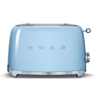 50's Retro 2 Slice Toaster, Pastel Blue
