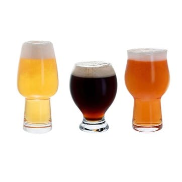 Three Cheers for Beers  Set of 3 Beer Glasses  , Clear