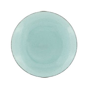 Recycled Set of 3 Glass Plates D20.5cm, Mineral Blue