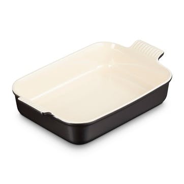 Stoneware Rectangular Dish - 32cm; Satin Black