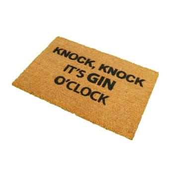 Gin O'Clock Doormat, Black