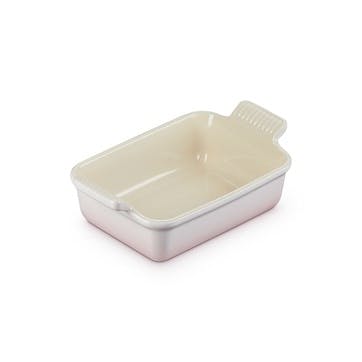 Stoneware Heritage Rectangular Dish 19cm, Shell Pink