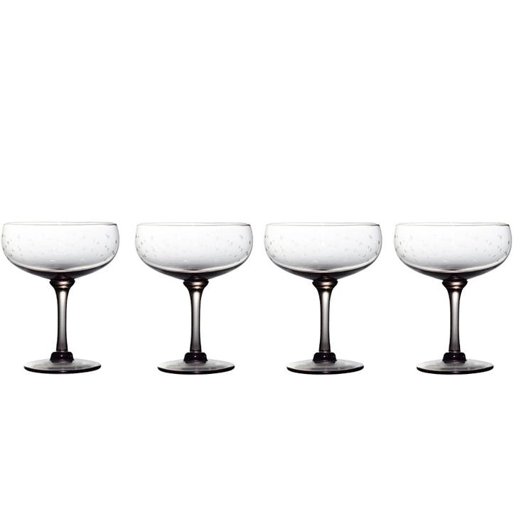 Stars Set of 4 Cocktail Glasses 210ml, Smoky