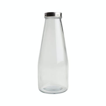 Tall Glass Bottle With Stainless Steel Lid