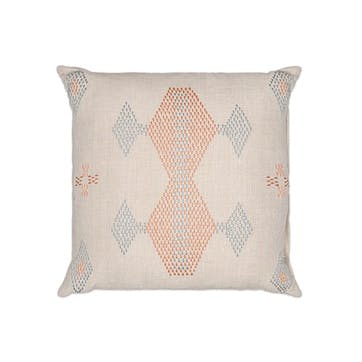 Ekta Linen Cushion Cover 50 x 50 Cm, Natural & Rust