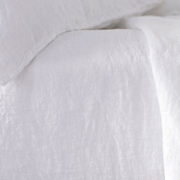 Linen Fitted Sheet, King, White