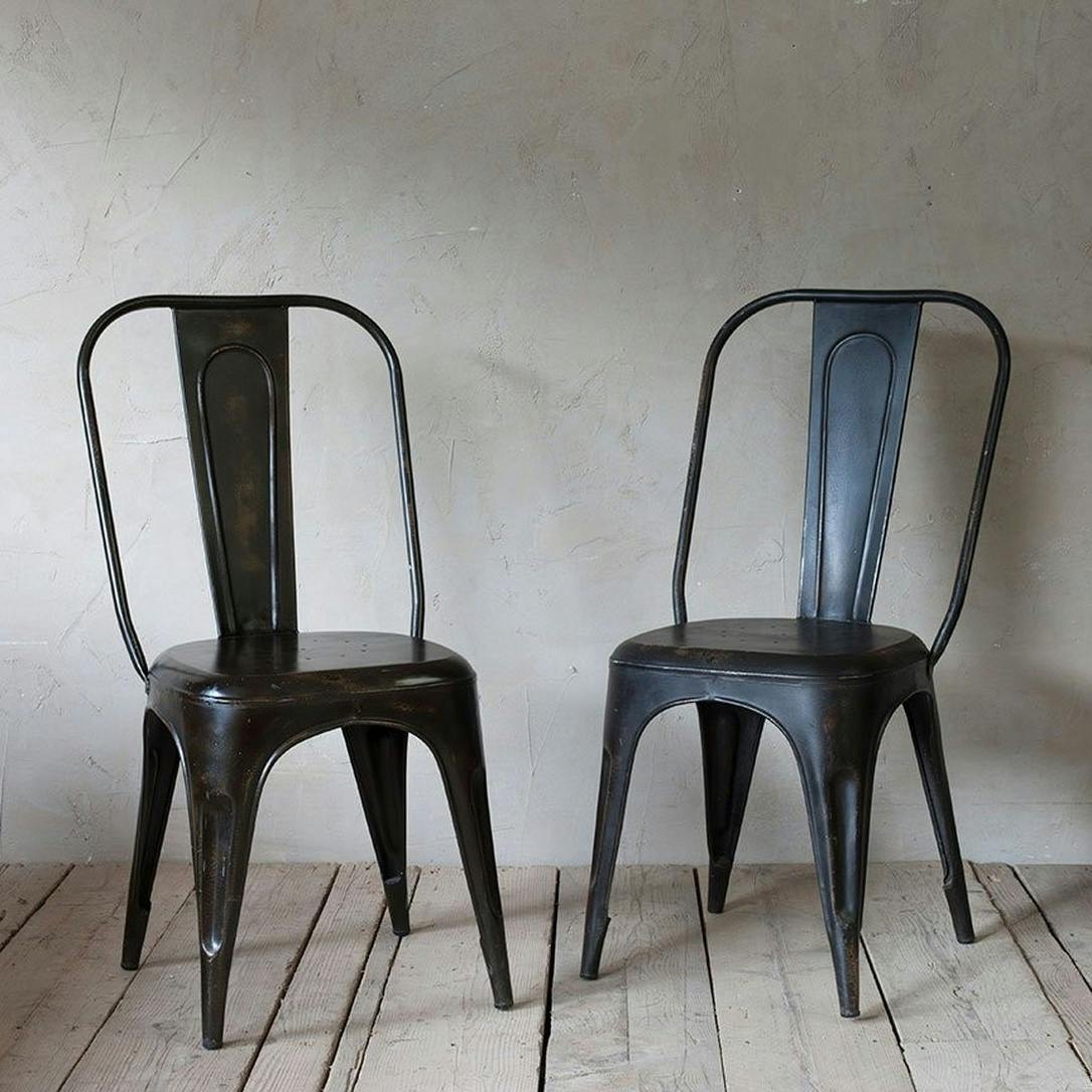 chari industrial chair distressed black