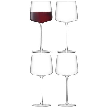 Metropolitan Set of 4 Wine Glasses 400ml, Clear