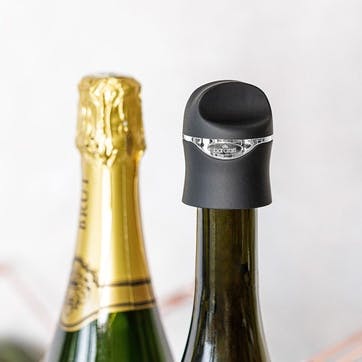 Silicone Wine and Champagne Sealer , Black