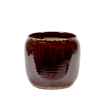 Glazed Costa Pot H21cm, Brown