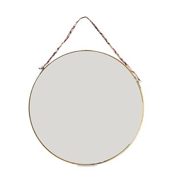 Kiko Round Mirror, D38cm, Antique Brass