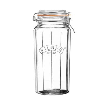 Faceted Clip-Top Jar, 1.8L