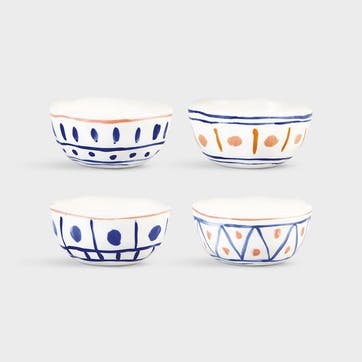 Moroccan Set Of 4 Bowls, D16cm, Multi