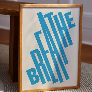 Breathe Framed Print 50 x 70cm, Blue