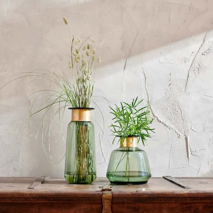 Miza Glass Vase, Green, Large