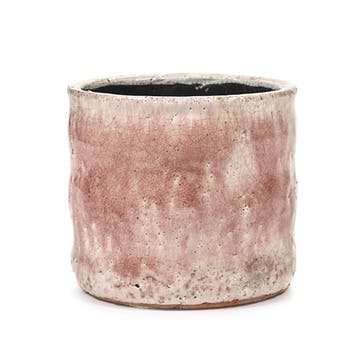 Cracquelle Flame Pot H14cm, Rose Pink