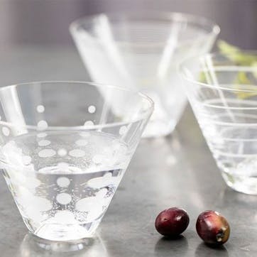 Cheers Set of 4 Stemless Martini Glasses 400ml, Clear