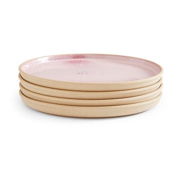 Minerals Set of 4 Dinner Plates, D26.5cm, Rose Quartz