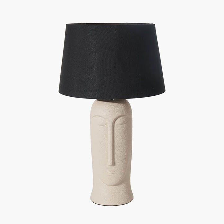 Rushmore Table Lamp H54cm, Natural with Black Shade