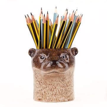 Otter Pencil Pot H10cm Brown