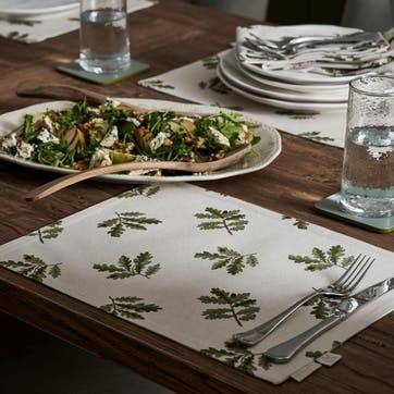 Acorn &  Oak Fabric Placemat L30 x W40cm, Natural