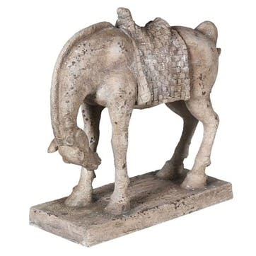 Bowing Horse Ornament H24.5cm, Grey