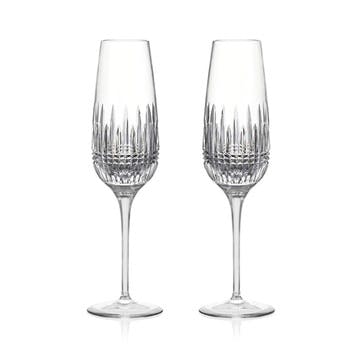 Lismore Diamond Essence Set of 2 Flutes 315ml, Clear