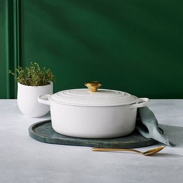 Cast Iron Oval Casserole, 29cm, White