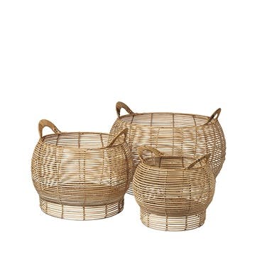 Safi Rattan Basket, Set of 2, Natural