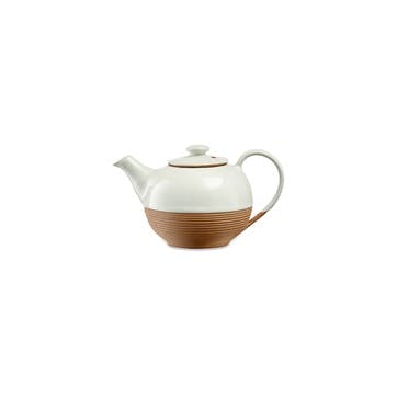 Mali Ribbed Teapot; White