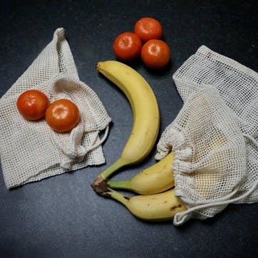 Reusable Organic Cotton Fruit & Vegetable Bags, Set of 3