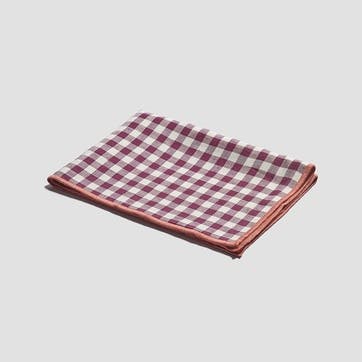 Gingham Linen Set of 4 Placemats 35 x 50cm, Berry