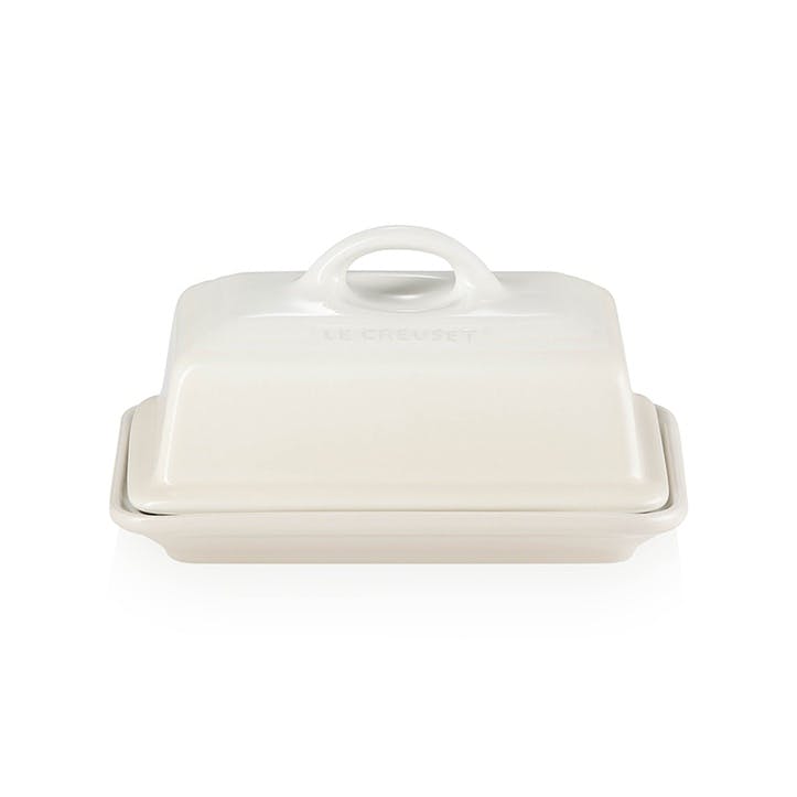 Stoneware Butter Dish, Meringue