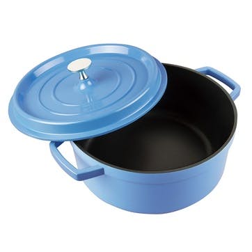 Non-Stick Dutch Oven Casserole Dish with Lid 22cm/3.8L, Blue