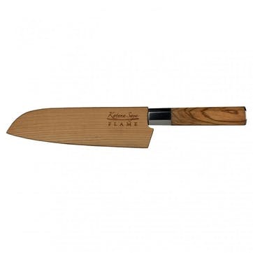 Flame Santoku Knife 18cm, Olive Wood