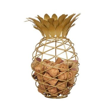 Pineapple Gold Finish Pineapple Cork Holder , Gold