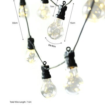 Festoon Lights 10 Bulbs, Black