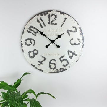 Antique White & Grey Wall Clock