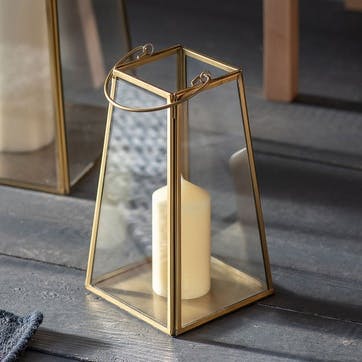 Ablington Lantern H21.5cm, Brass Finish