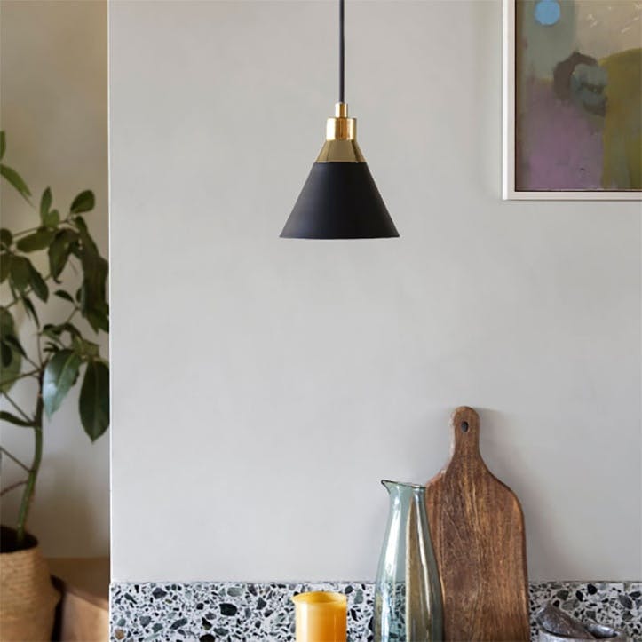 Cone Pendant Light H189cm, Charcoal