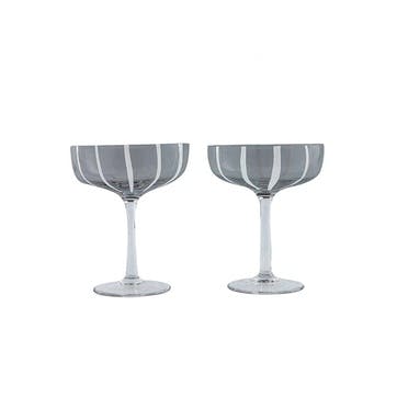 Mizu Set of 2 Coupe Glasses 230ml, Grey