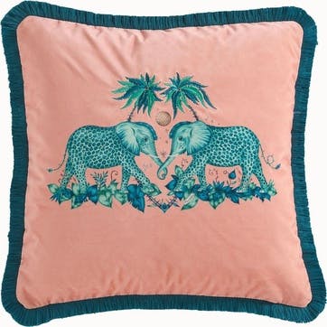 Square cushion, Emma J Shipley, Zambezi, peach