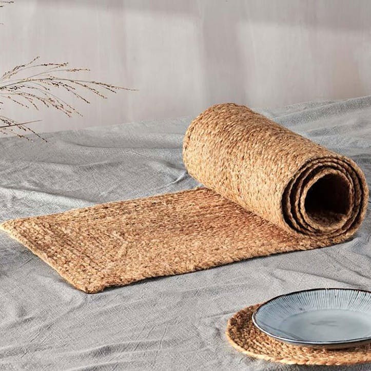 Braided Hemp, Table Runner, Natural