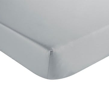 Sateen Double Fitted Sheet, Platinum